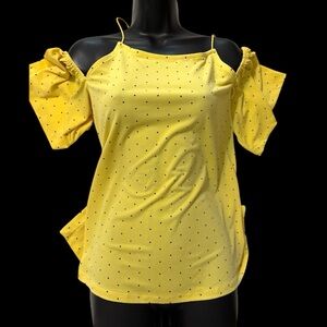 INC International Concepts Yellow Polka Dot Blouse